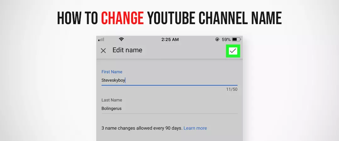 How to change YouTube channel name
