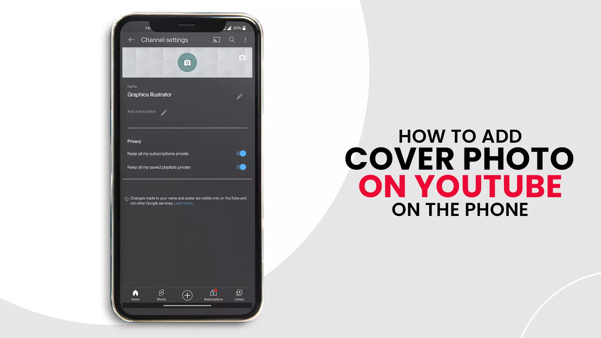 How to Add Cover Photo on YouTube Channel on the Phone