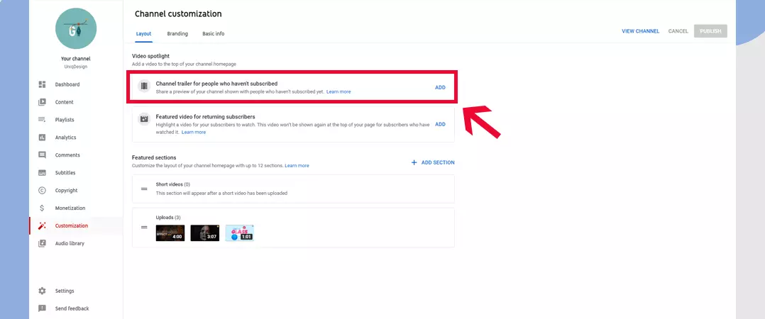 How to add a channel trailer on YouTube 2021