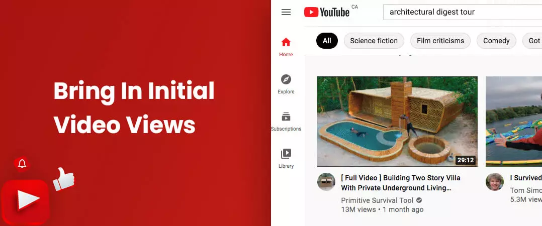 YouTube premiere video views