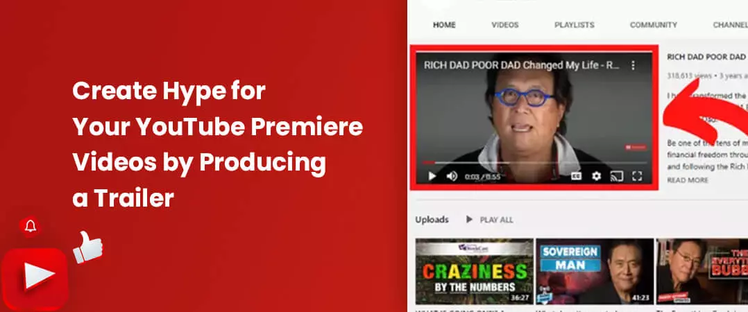 YouTube premiere video trailer