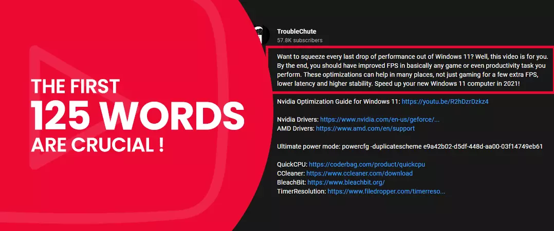 YouTube video description strategies