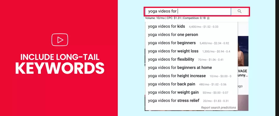 YouTube long tail keywords