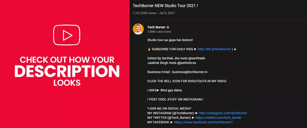 YouTube description ideas
