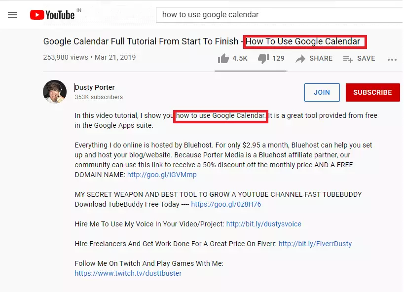 YouTube search suggest feature