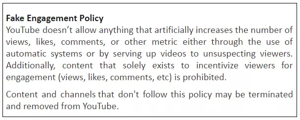 Youtube policy about Subscribers