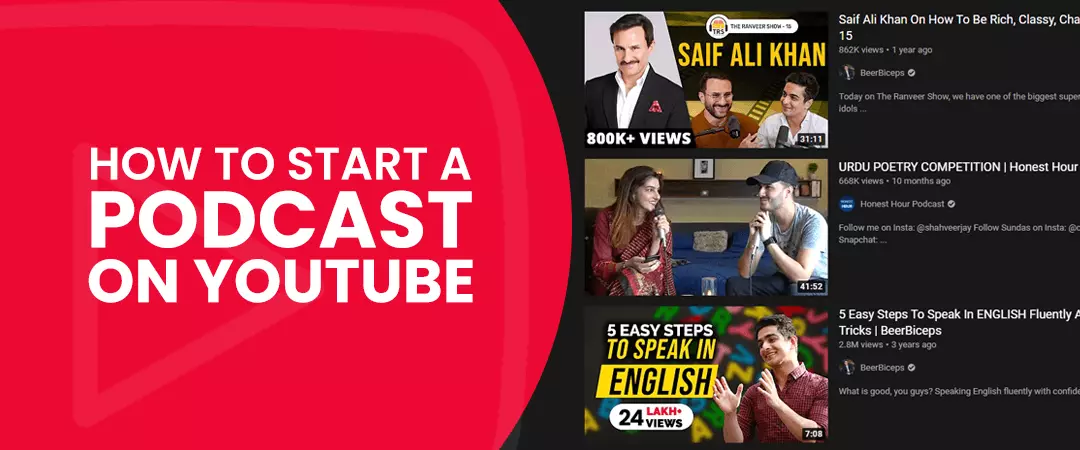 Start a podcast from YouTube