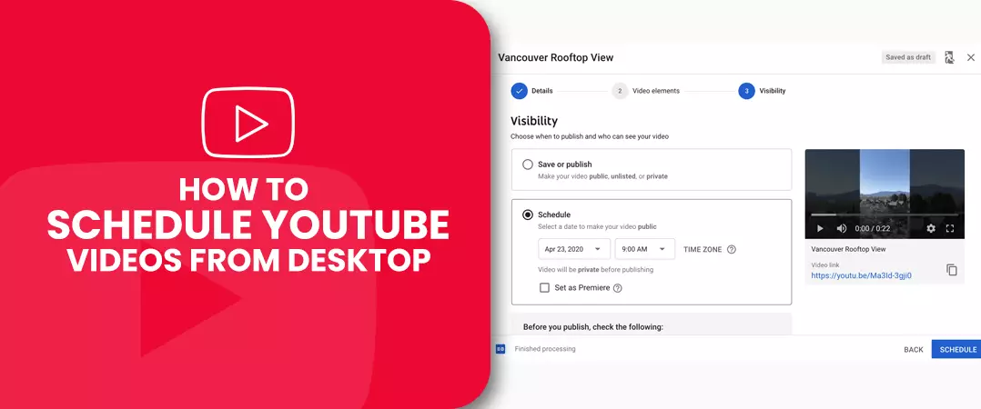 How to Schedule YouTube Videos from Desktop