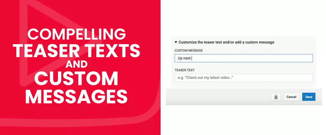 Compelling Teaser texts and Custom Messages