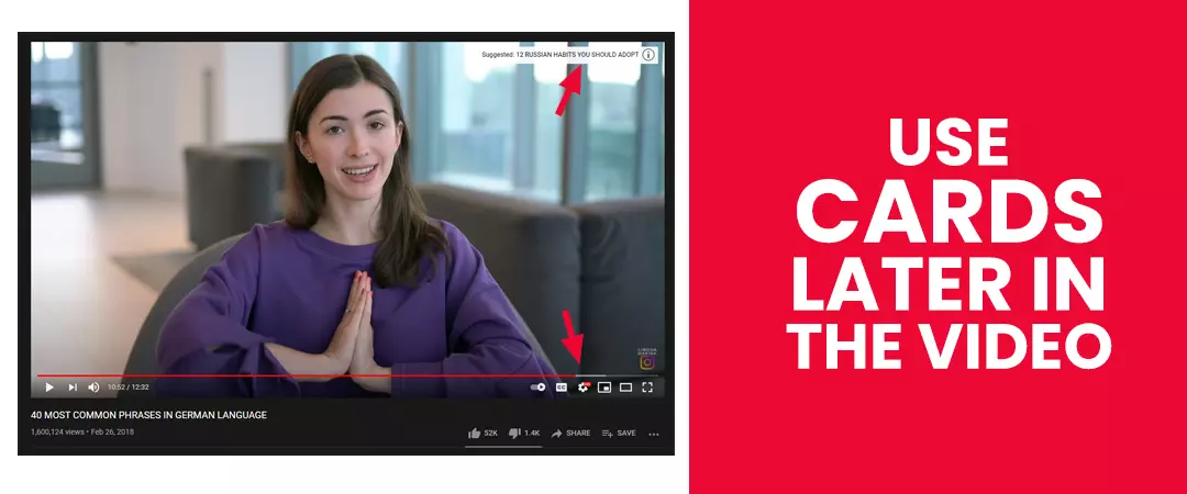 Use cards later in the video