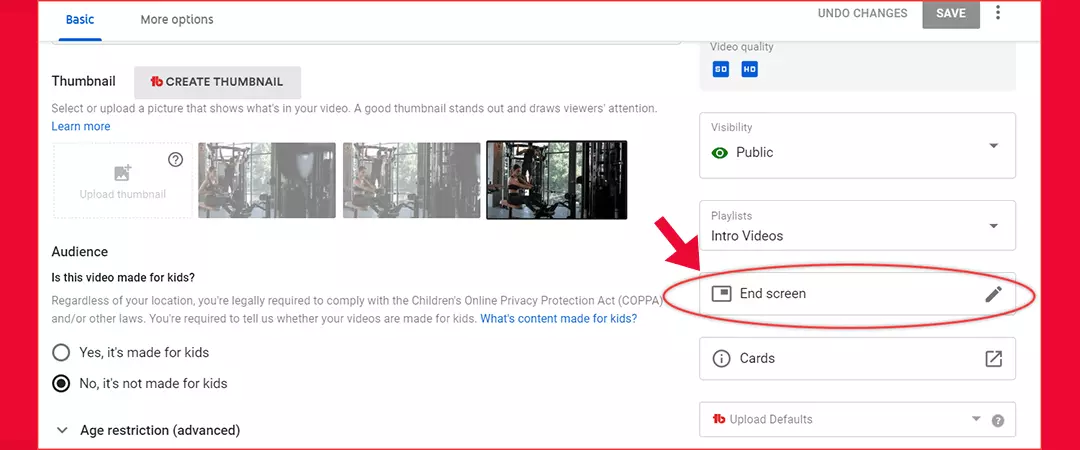 How to add end screen in YouTube