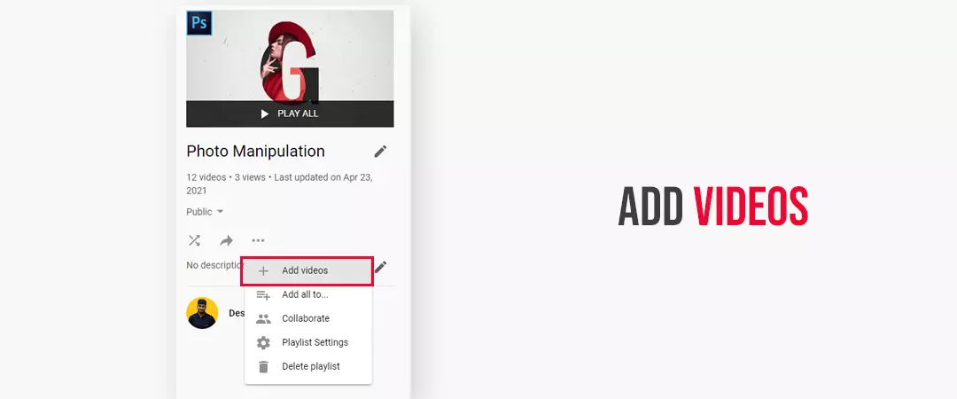 Add videos on youtube playlists