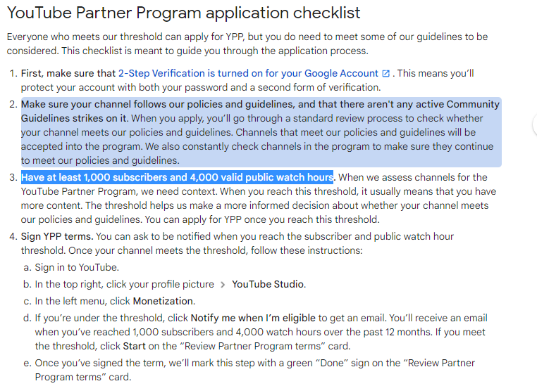 Watch Time Required for YouTube Monetization