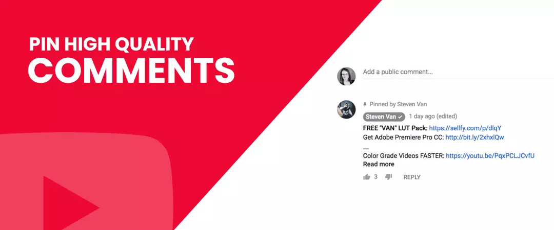 How to pin YouTube comments